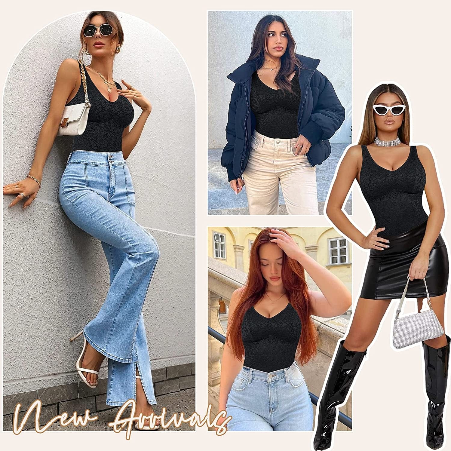 Lace Shapewear Tank Tops for Women Built in Bra V Neck Tummy Control Camisoles Compression Tops Cami Shaper