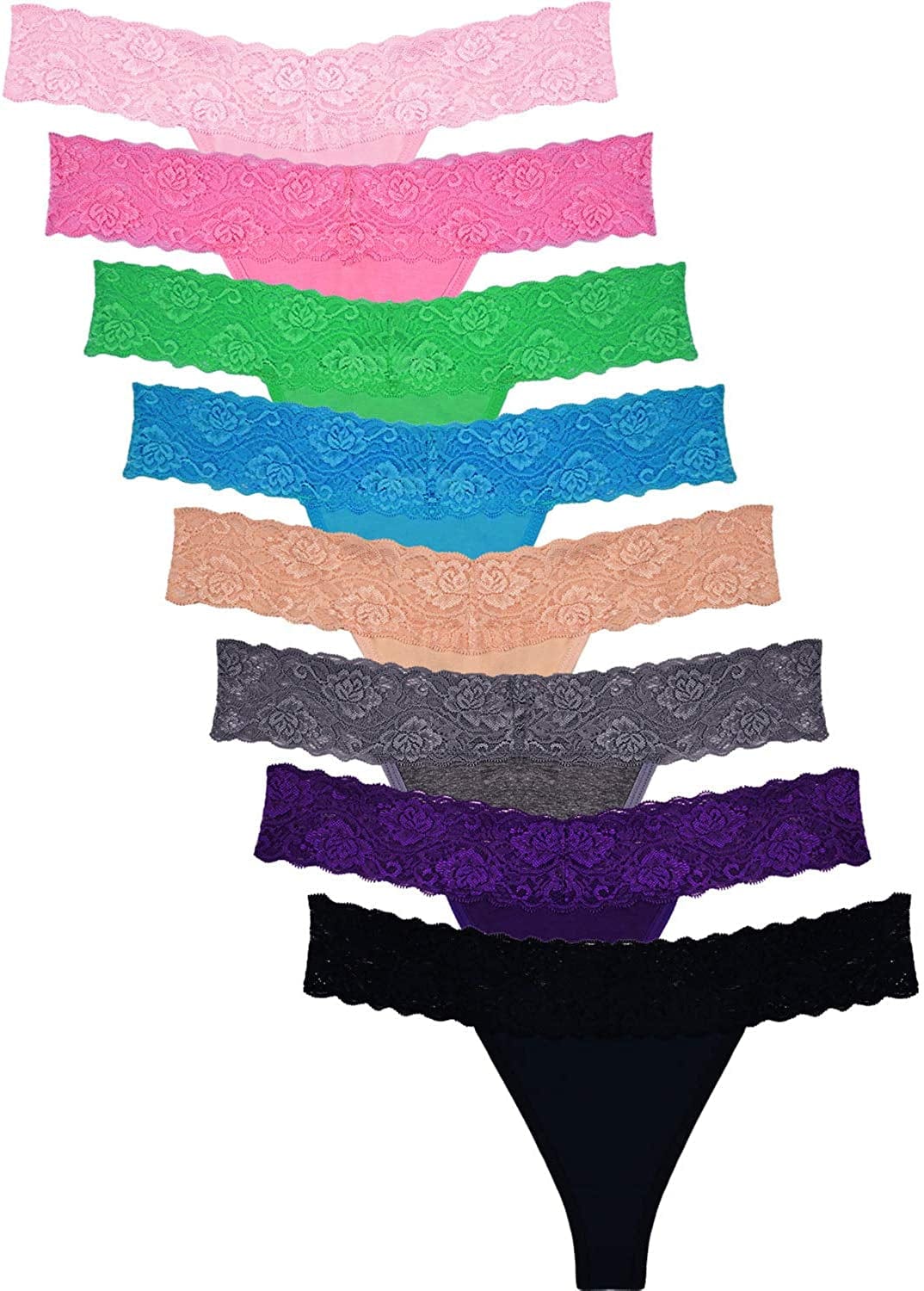 Lace Thongs for Women Thong Underwear Women Lace Panties Women Underwear Cotton Thongs for Women Pack Multicolored / Small