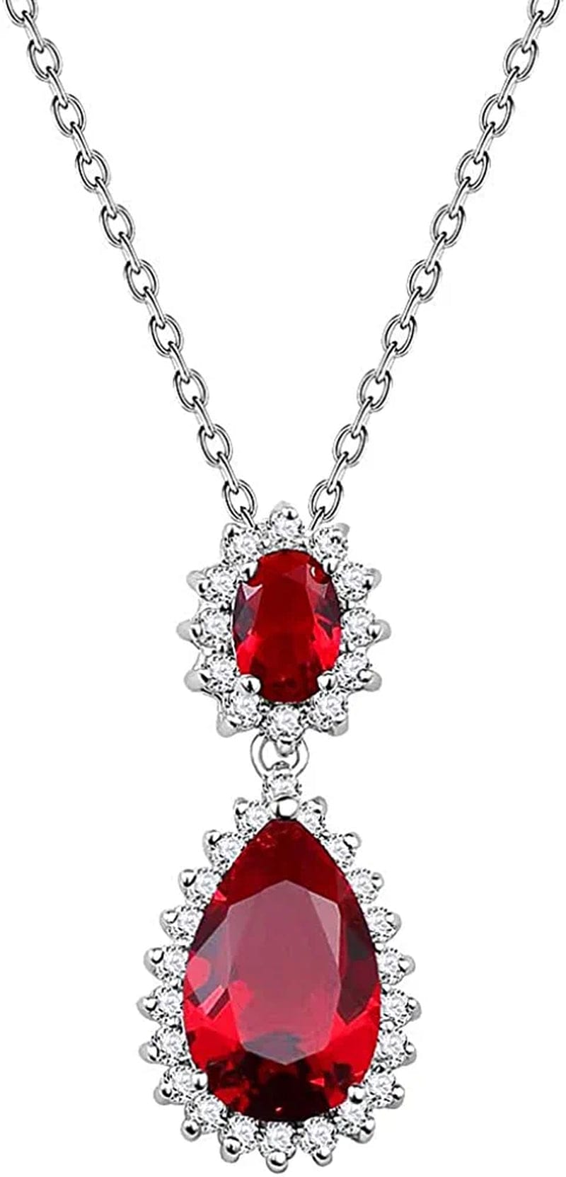Lavencious Teardrop Dangle Necklace & Earring Sets for Women Trendy AAA Cubic Zirconia for Women