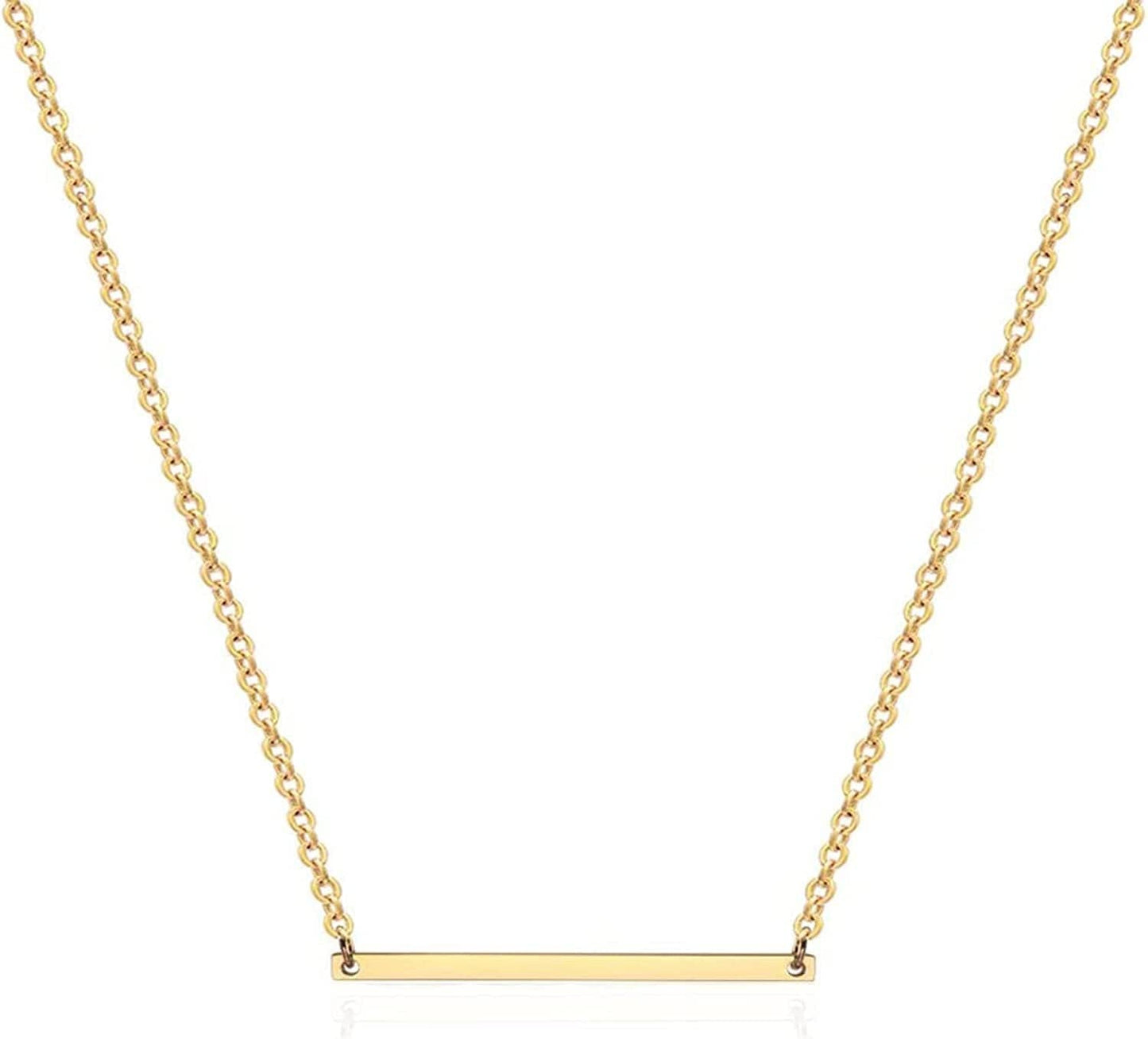 Layered Necklaces for Women - 14K Dainty Gold Plated Layering Chokers Necklaces Set Multilayer Delicate Necklace Trendy Adjustable Long Layered Necklaces for Women O Bar Necklace / Gold Plated