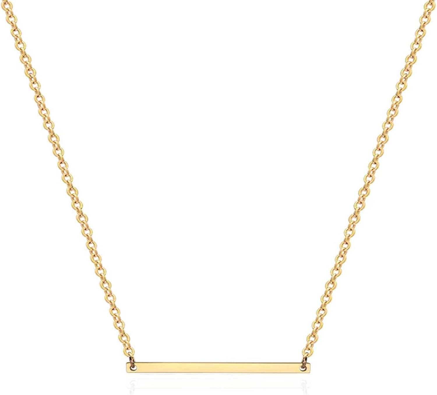 Layered Necklaces for Women - 14K Dainty Gold Plated Layering Chokers Necklaces Set Multilayer Delicate Necklace Trendy Adjustable Long Layered Necklaces for Women O Bar Necklace / Gold Plated