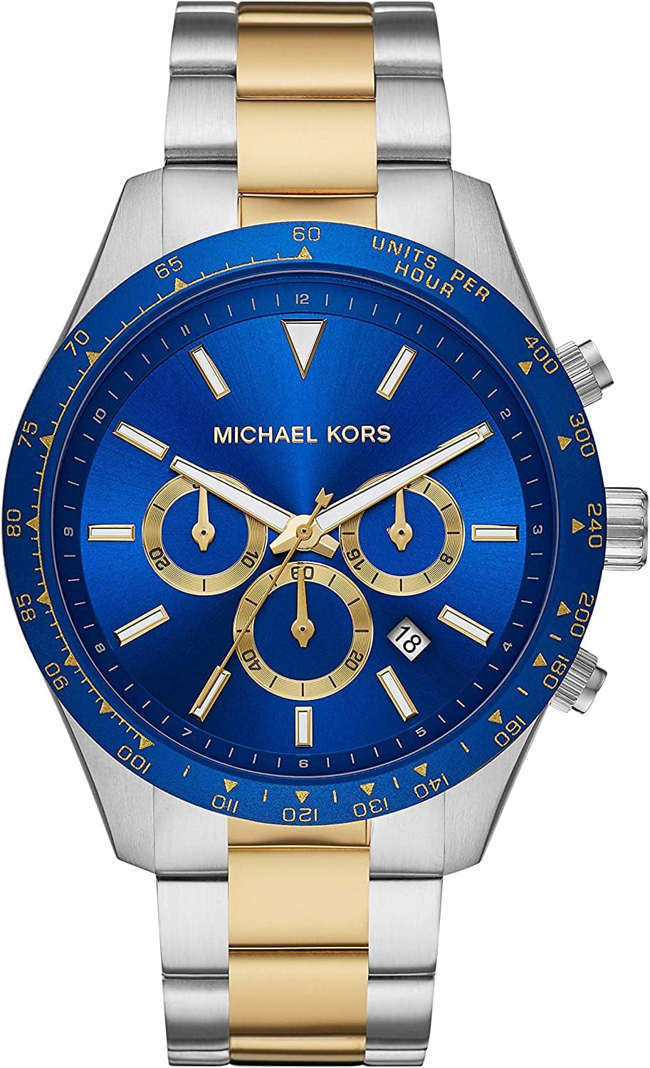 Layton Stainless Steel Watch Two-Tone & Blue Chronograph