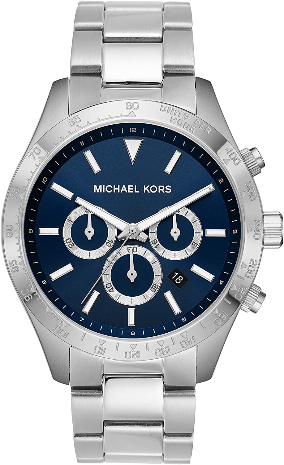 Layton Stainless Steel Watch Silver & Blue Chronograph