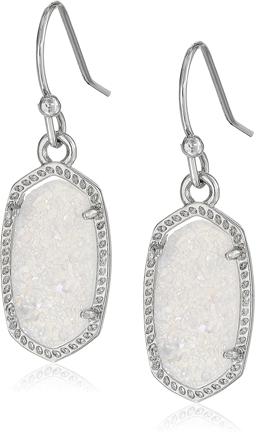 Lee Drop Earrings for Women Iridescent Drusy/Rhodium plated
