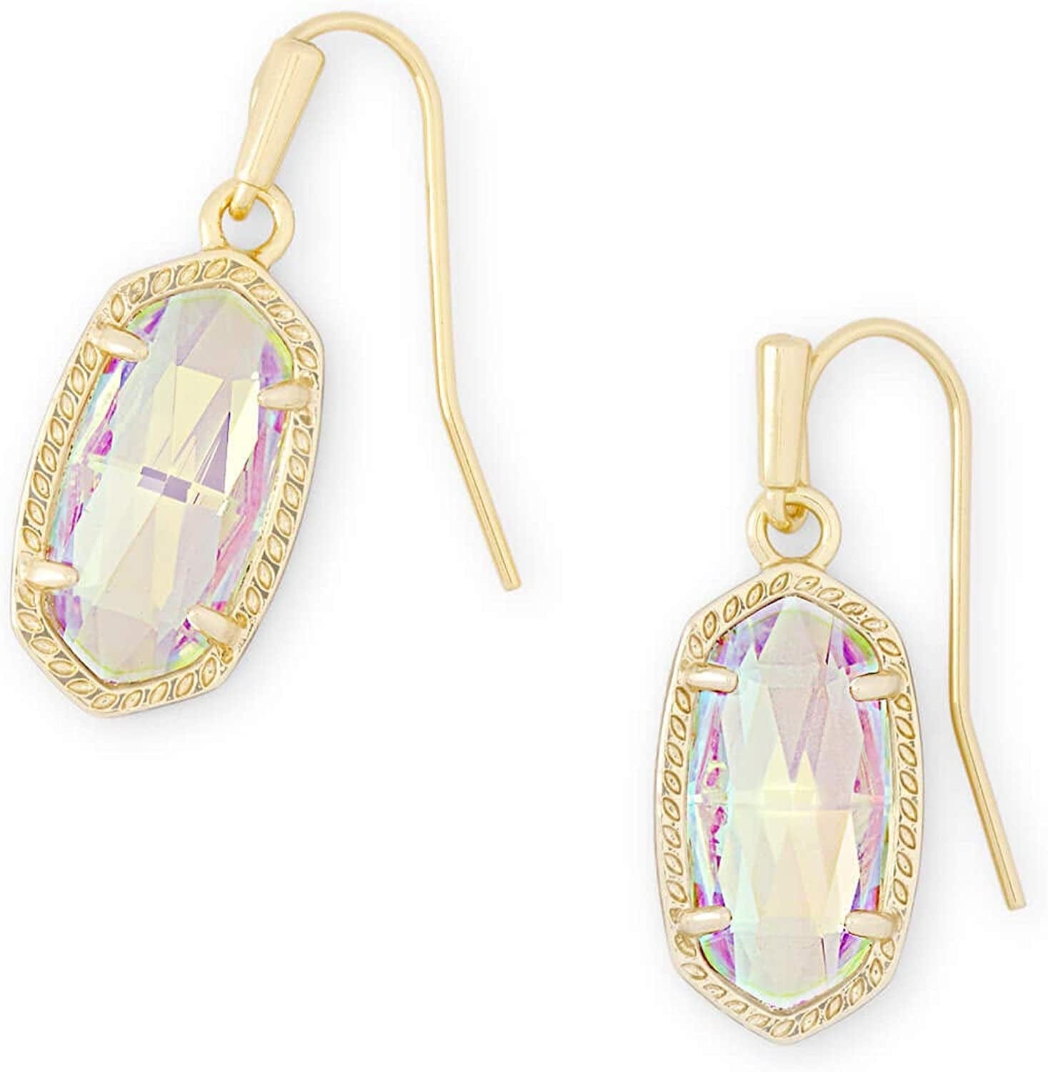 Lee Drop Earrings for Women GOLD - IRIDESCENT DICHROIC GLASS