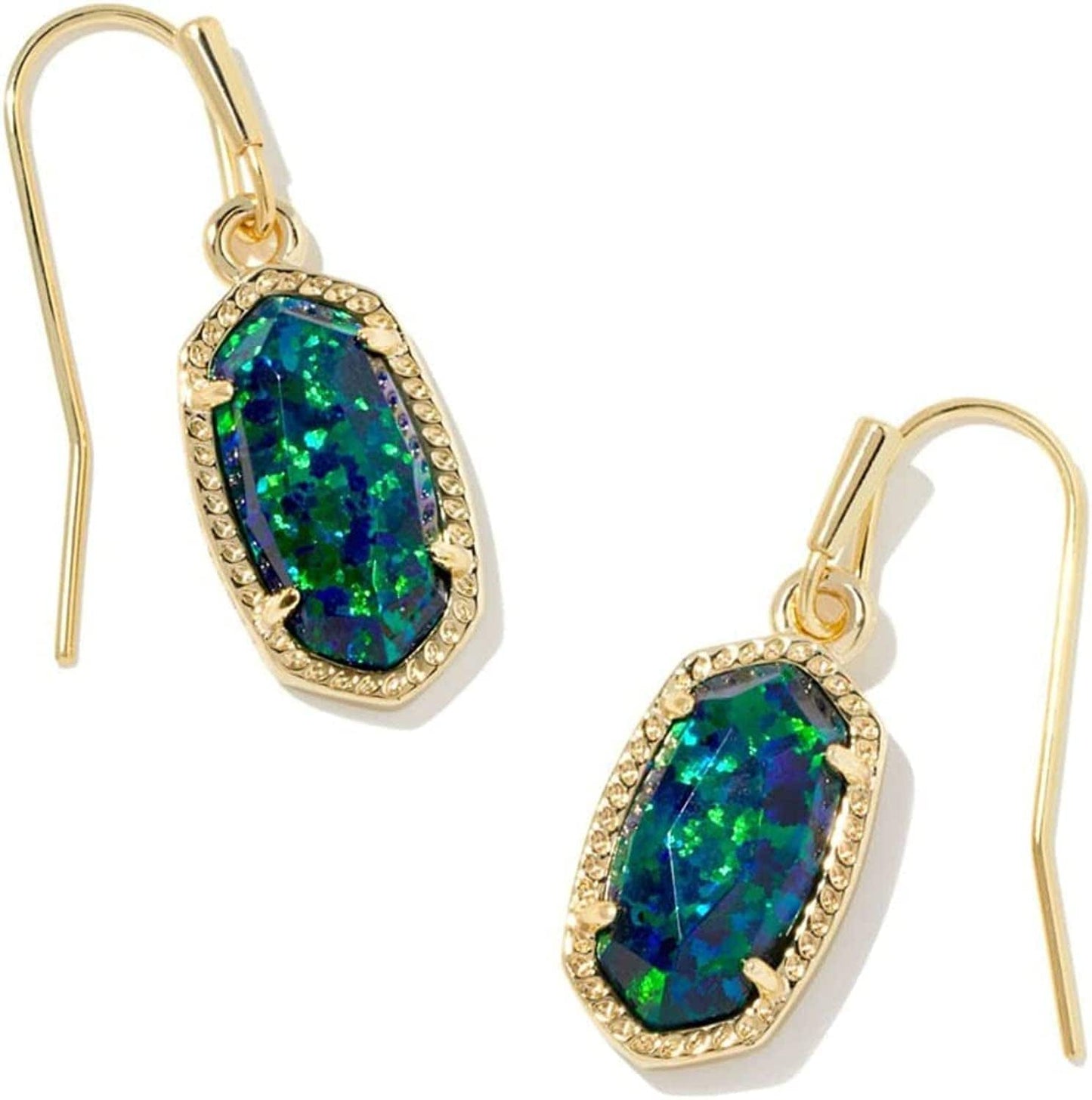 Lee Drop Earrings for Women Gold Night Kyocera Opal