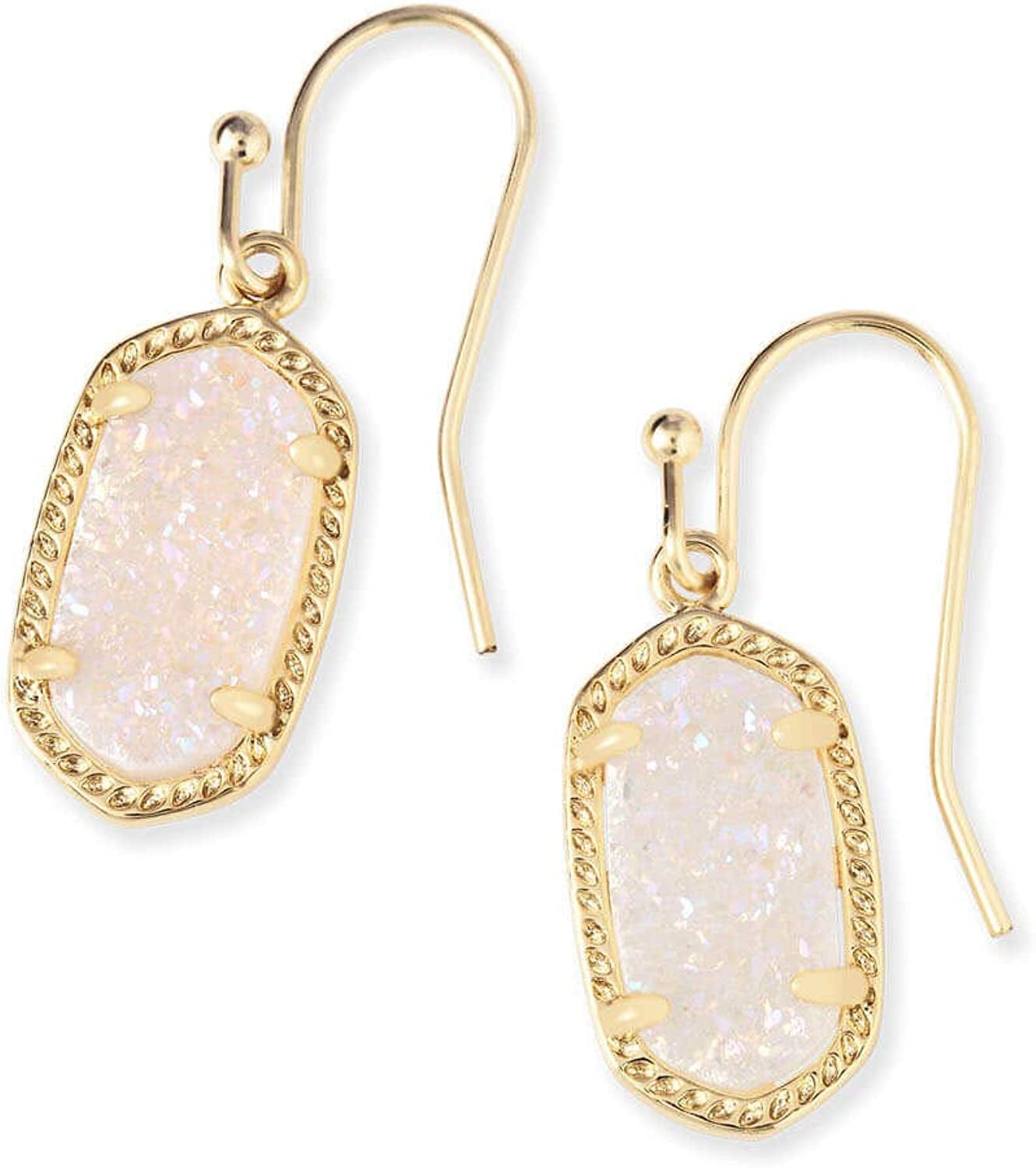 Lee Drop Earrings for Women Iridescent Drusy/Gold plated