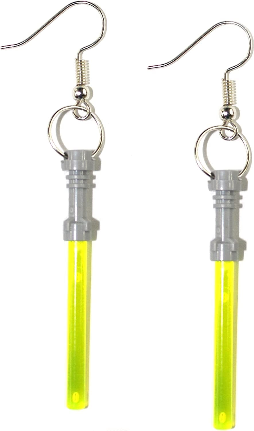 LEGO Lightsaber Earrings Star Wars Fun Jewelry Yellow