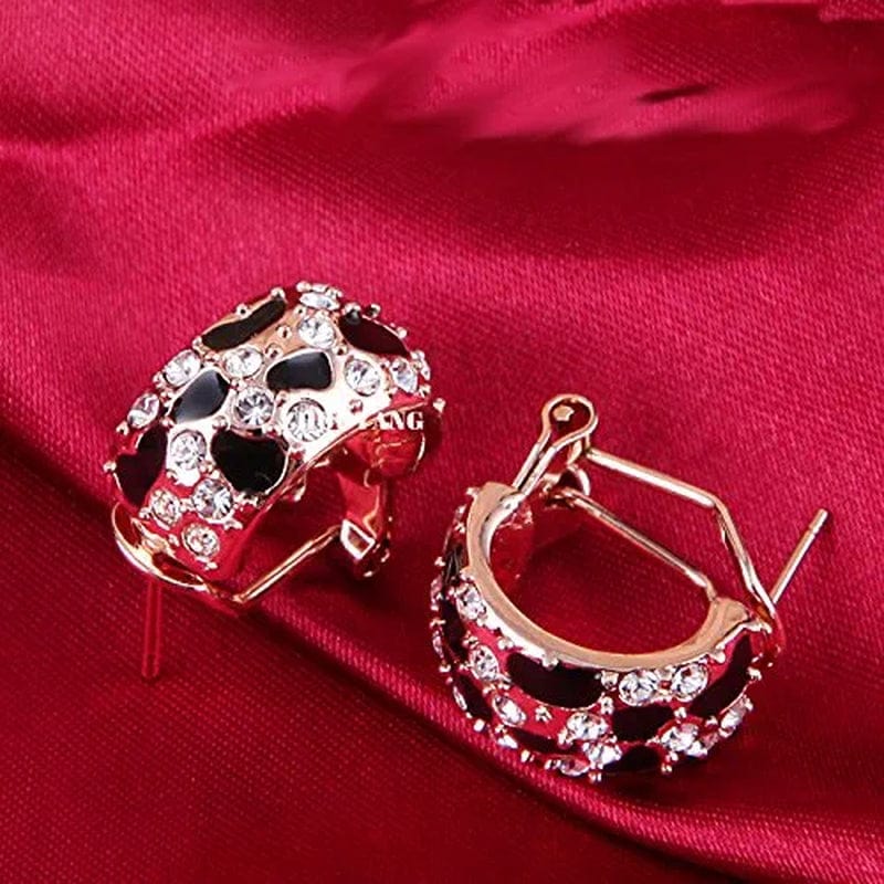 Leopard Animal Print Jewelry Set for Women (Panther) - Earrings, Necklace, Bracelet, Bangle for Evening Wear/Party/Wedding - 18K Gold/Silver