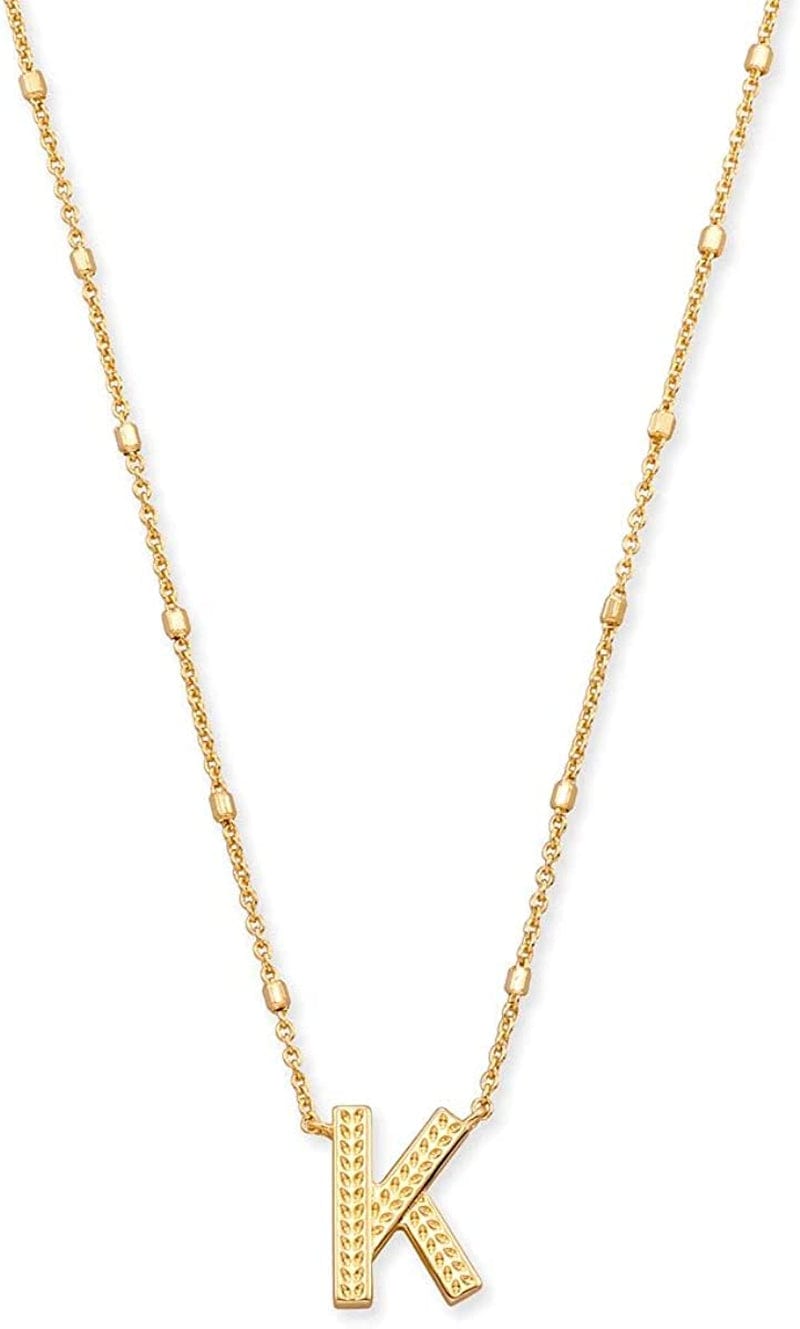 Letters A-Z Pendant Necklace for Women, Fashion Jewelry, 14K Gold-Plated Brass Letter K