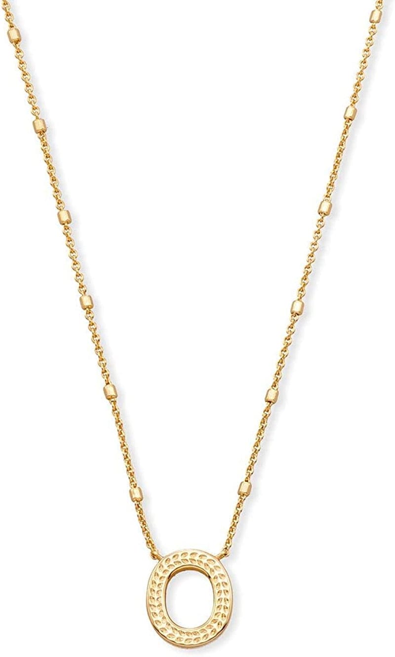 Letters A-Z Pendant Necklace for Women, Fashion Jewelry, 14K Gold-Plated Brass Letter O