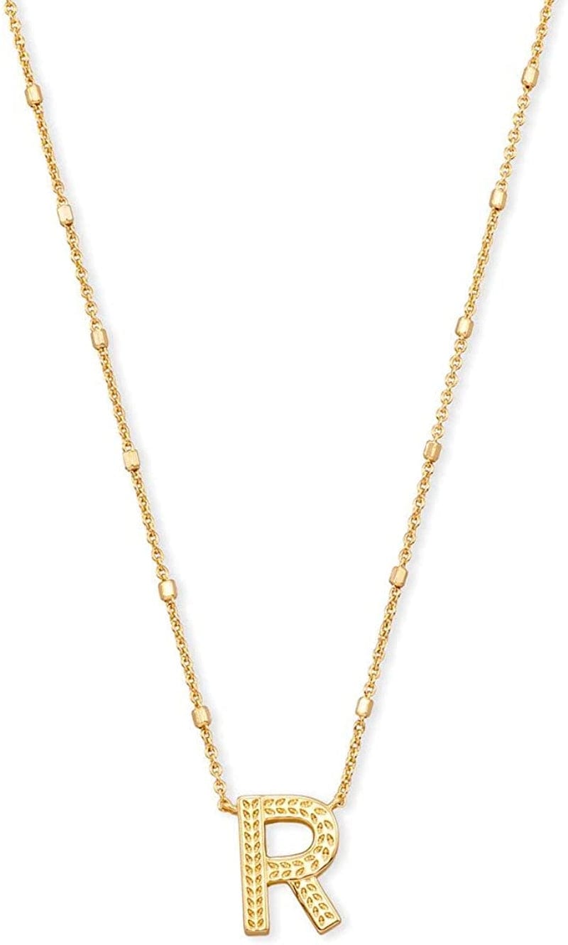 Letters A-Z Pendant Necklace for Women, Fashion Jewelry, 14K Gold-Plated Brass Letter R