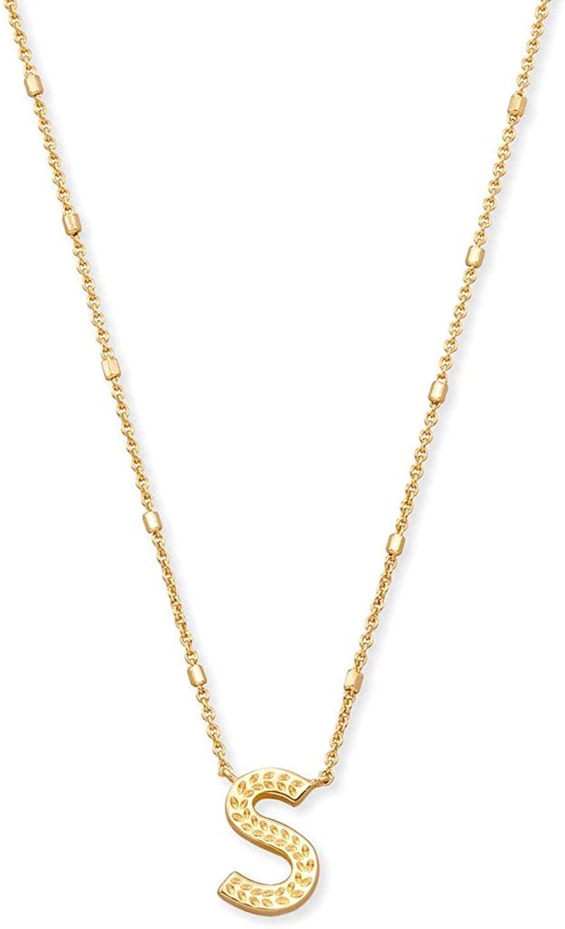 Letters A-Z Pendant Necklace for Women, Fashion Jewelry, 14K Gold-Plated Brass Letter S