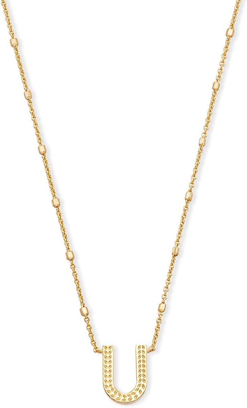 Letters A-Z Pendant Necklace for Women, Fashion Jewelry, 14K Gold-Plated Brass Letter U