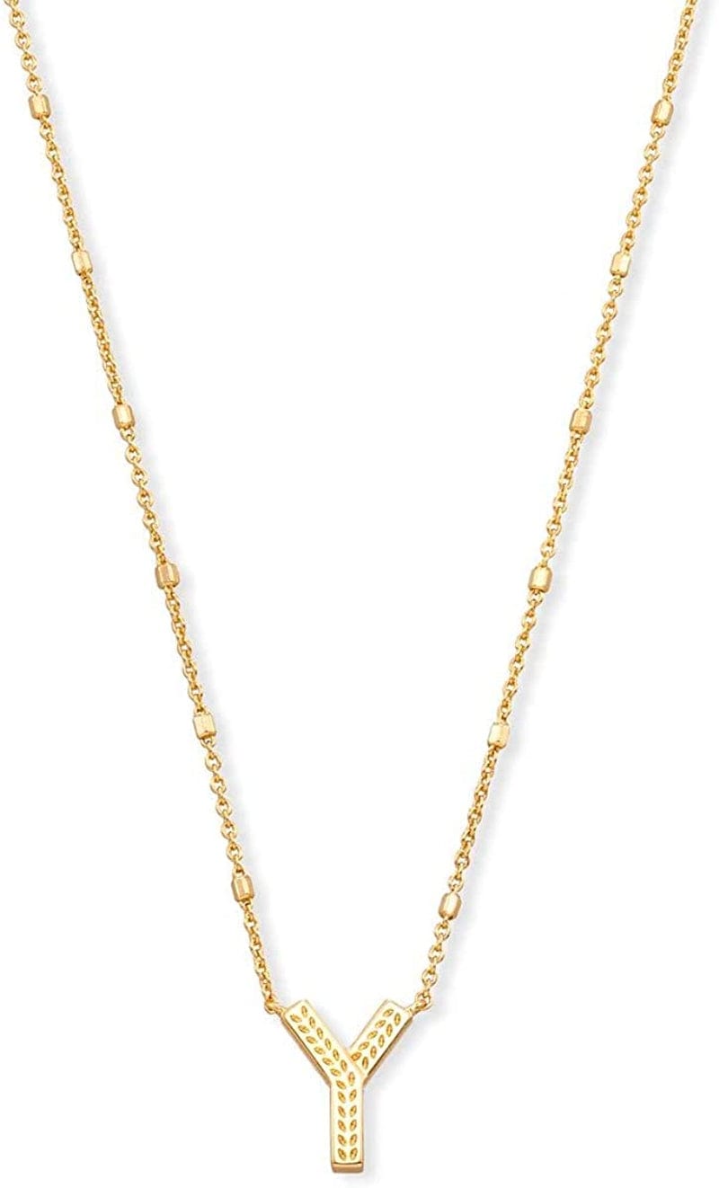 Letters A-Z Pendant Necklace for Women, Fashion Jewelry, 14K Gold-Plated Brass Letter Y