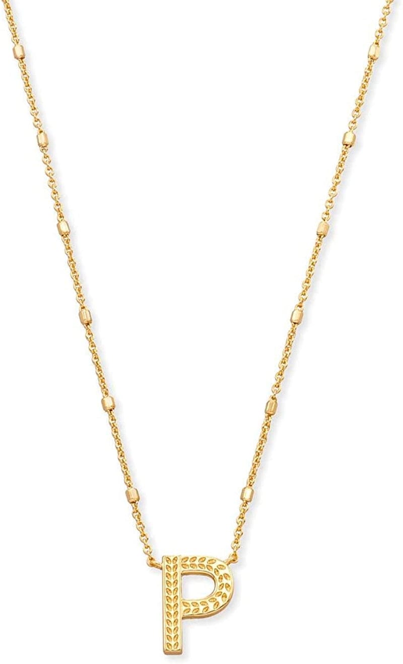 Letters A-Z Pendant Necklace for Women, Fashion Jewelry, 14K Gold-Plated Brass Letter P