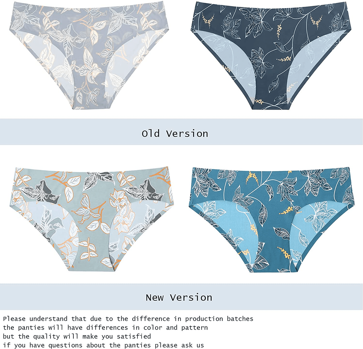 LEVAO Seamless Underwear for Women Soft Breathable Stretch Printed Briefs No Show Cheeky Bikini Panties Pack of 6 Apparel & Accessories > Clothing > Underwear & Socks > Underwear LEVAO