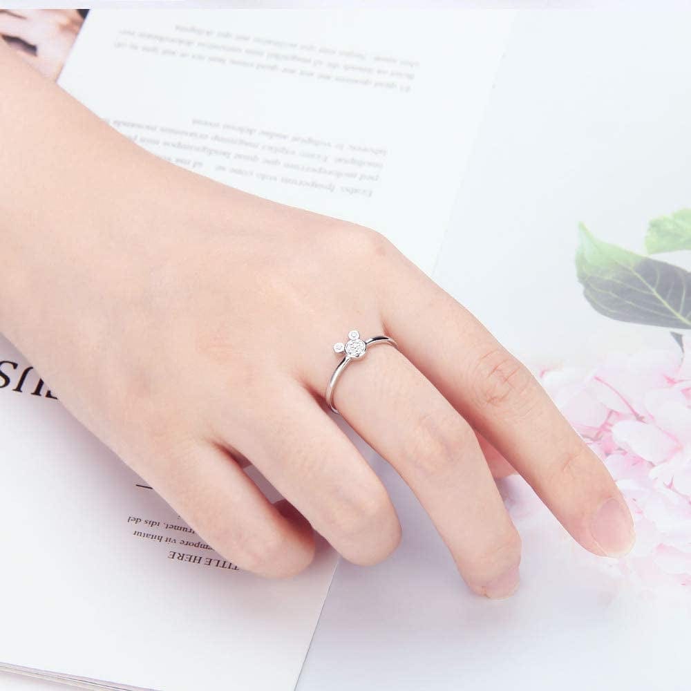 LGSY CZ Mini Mouse Rings for Women Jewelry Gift Sterling Silver