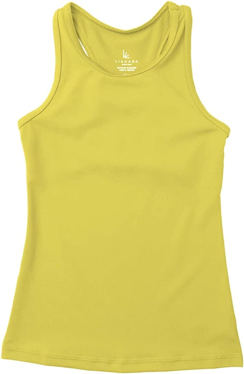 Liakada Girls Stylish & Supportive Basic Sports Bra with Integrated Bra Shelf Liner Dance, Gym, Yoga, Cheer! Buttercup / Small