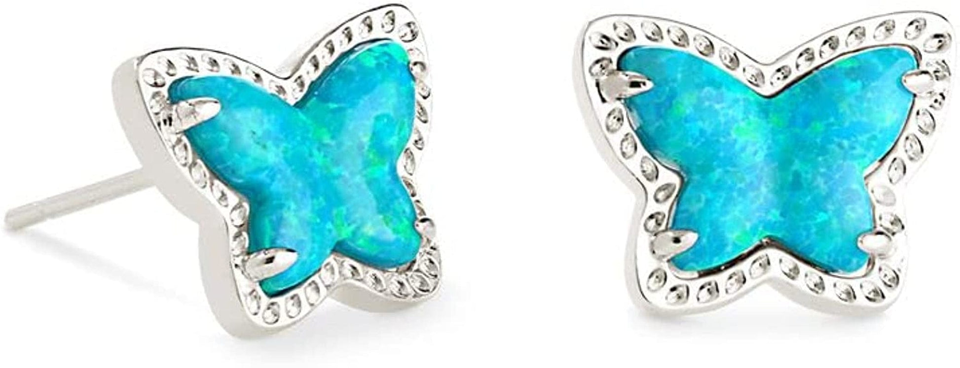 Lillia Butterfly Stud Earrings for Women, Fashion Jewelry RHODIUM - TURQUOISE OPAL