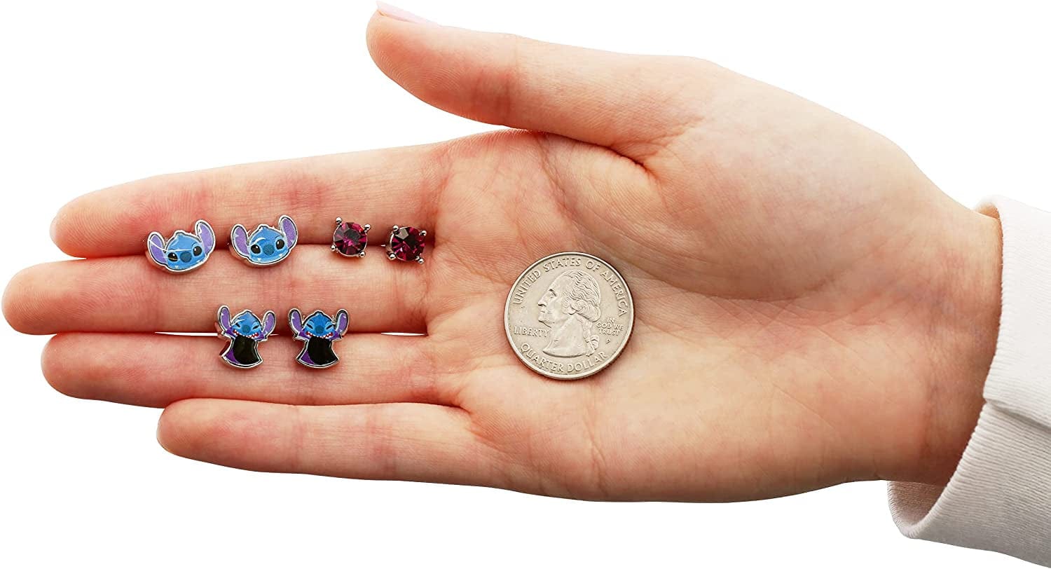Lilo and Stitch Fashion Earring Set, 3 Pairs, Stud Earrings