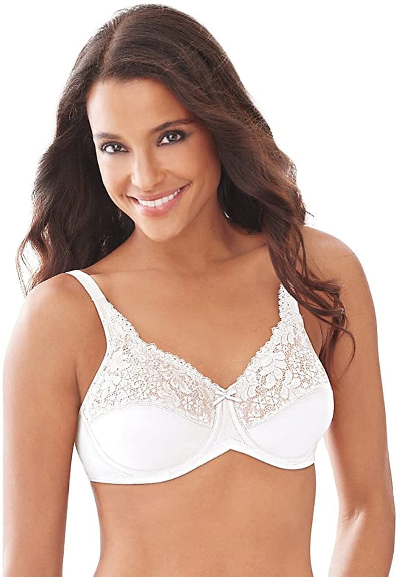 Lilyette by Bali Women'S Plunge into Comfort Keyhole Minimizer White / 40C