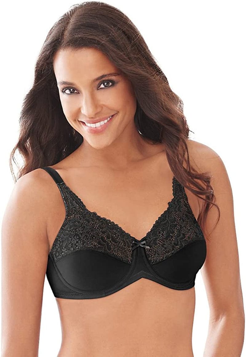Lilyette by Bali Women'S Plunge into Comfort Keyhole Minimizer Black / 36DDD