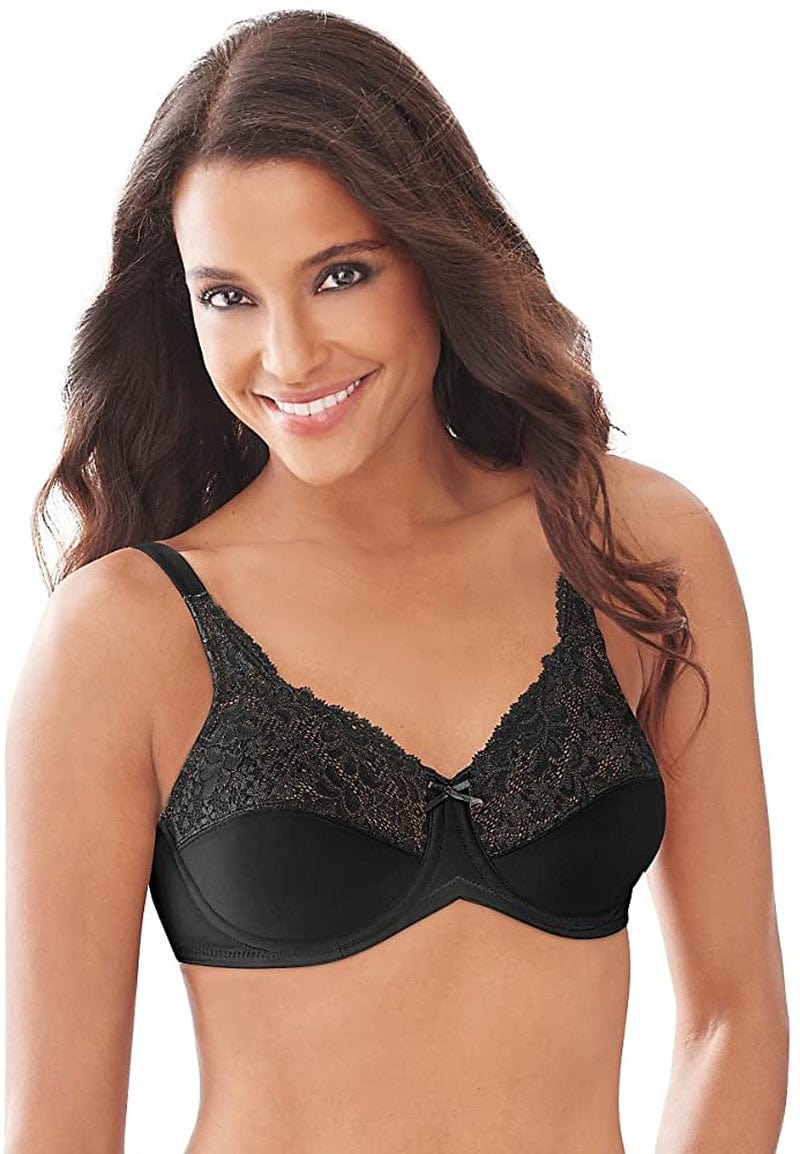 Lilyette by Bali Women'S Plunge into Comfort Keyhole Minimizer Black / 44DDD