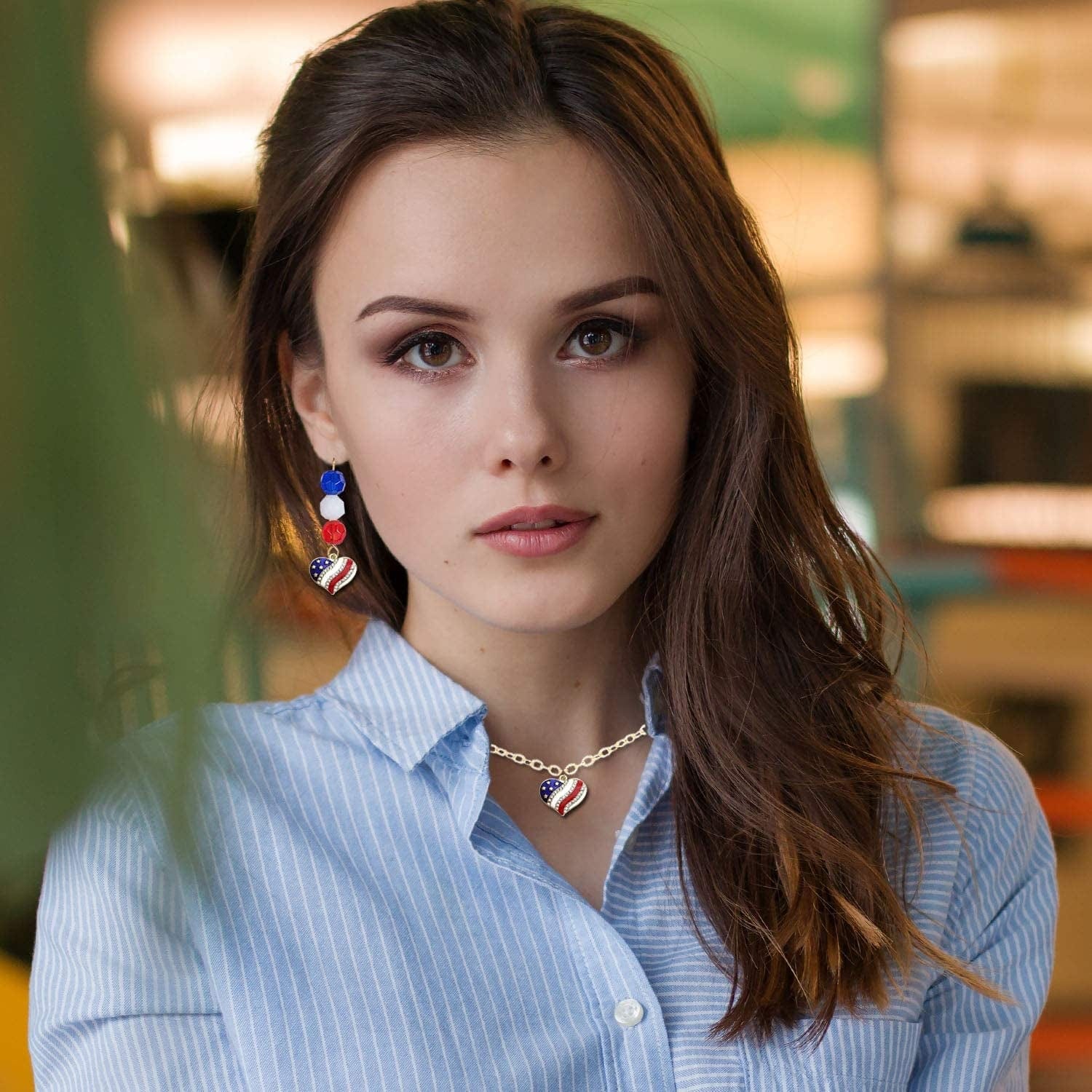 Llxieym 12 Pieces American Flag Charms Pendant Patriotic Enamel Charms Ornament Independence Day Pendant for 4Th of July Decoration and DIY Jewelry Making (Style 1 and 2)