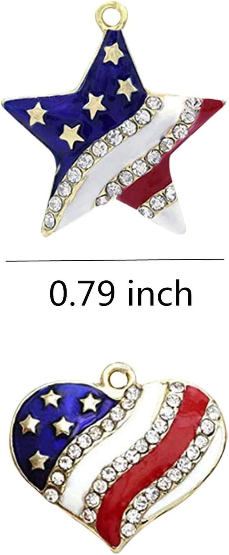 Llxieym 12 Pieces American Flag Charms Pendant Patriotic Enamel Charms Ornament Independence Day Pendant for 4Th of July Decoration and DIY Jewelry Making (Style 1 and 2)