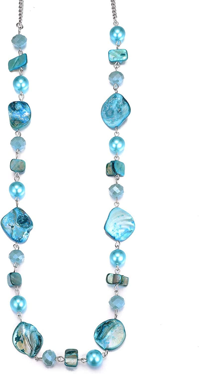 Long Beaded Necklaces for Women - Sweater Chain Fashion Jewelry Necklace Gifts for Women 35-Turquoise
