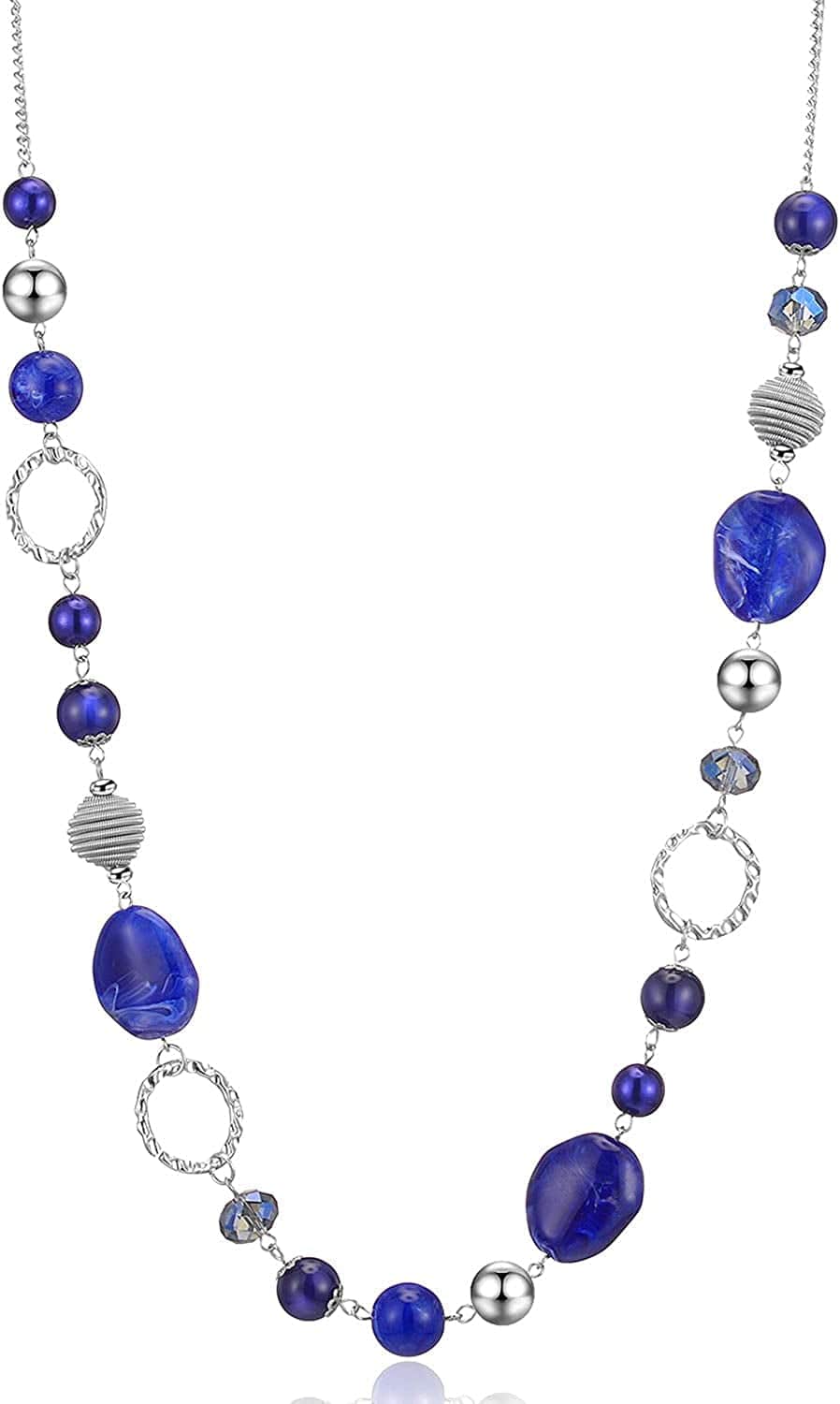 Long Beaded Necklaces for Women - Sweater Chain Fashion Jewelry Necklace Gifts for Women 23-Royal Blue