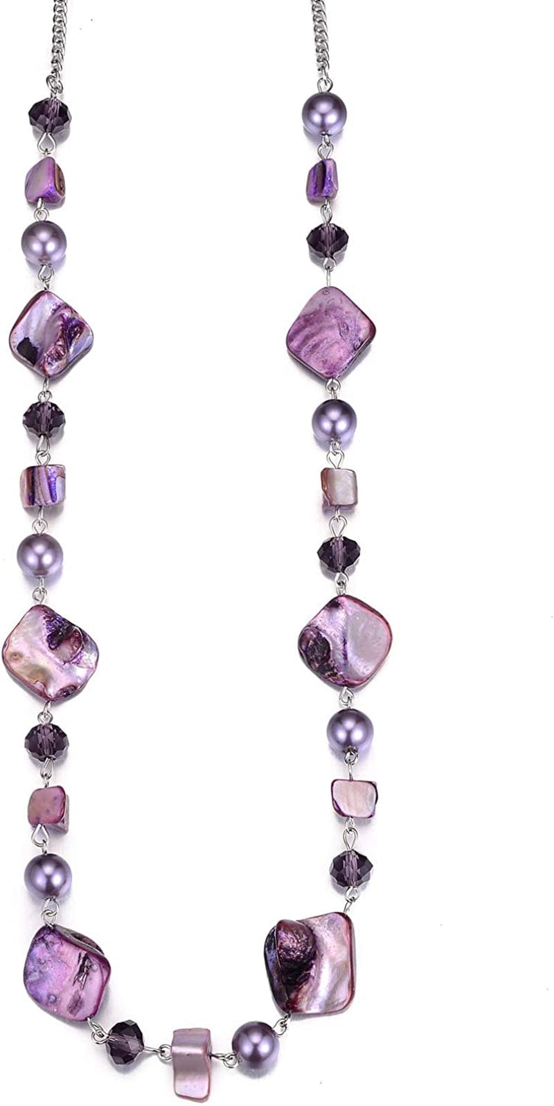 Long Beaded Necklaces for Women - Sweater Chain Fashion Jewelry Necklace Gifts for Women 35-Purple