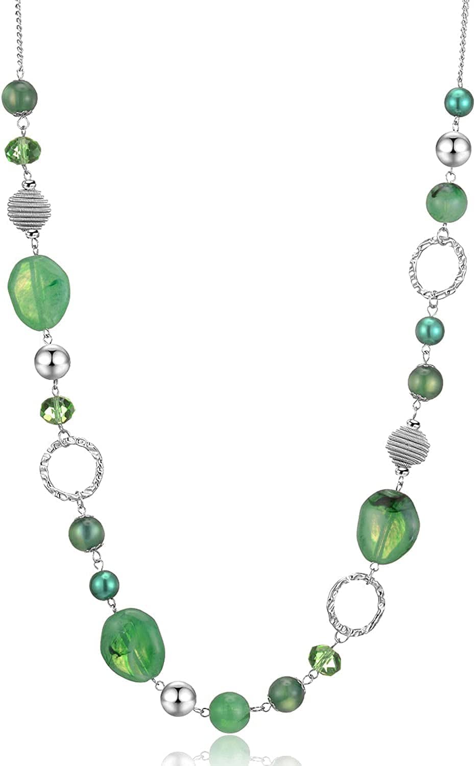 Long Beaded Necklaces for Women - Sweater Chain Fashion Jewelry Necklace Gifts for Women 23-Jade Green