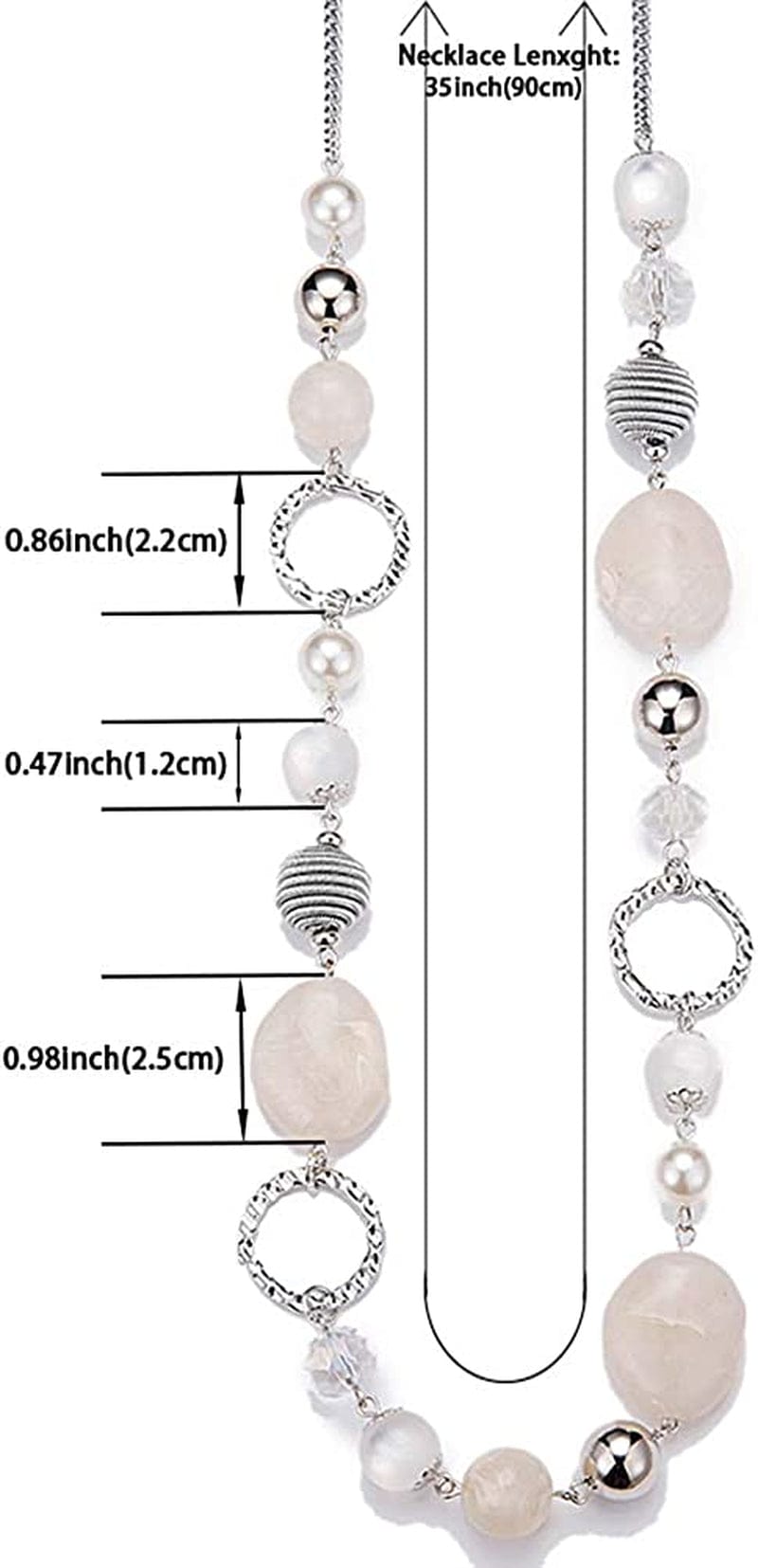 Long Beaded Necklaces for Women - Sweater Chain Fashion Jewelry Necklace Gifts for Women