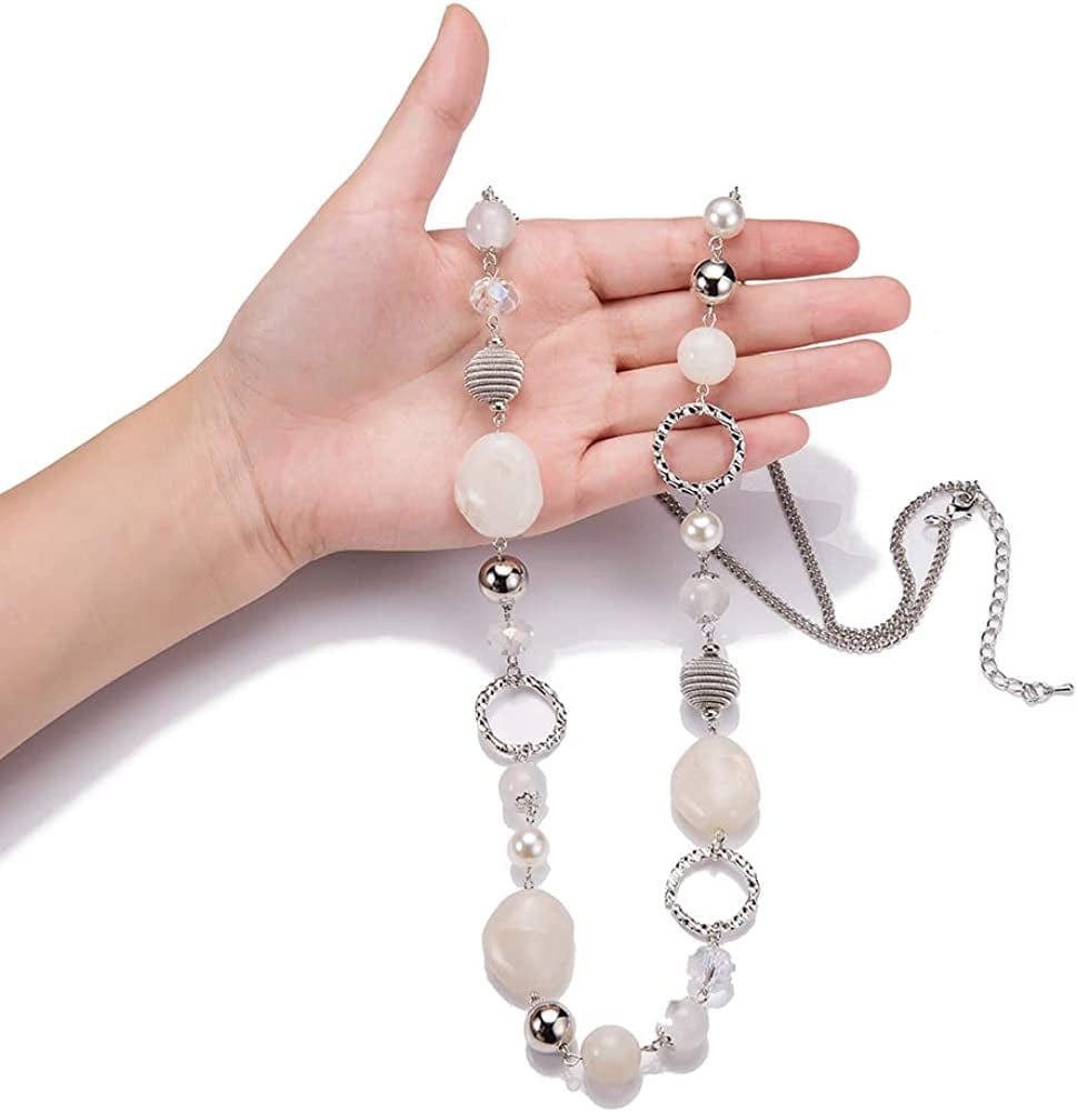 Long Beaded Necklaces for Women - Sweater Chain Fashion Jewelry Necklace Gifts for Women