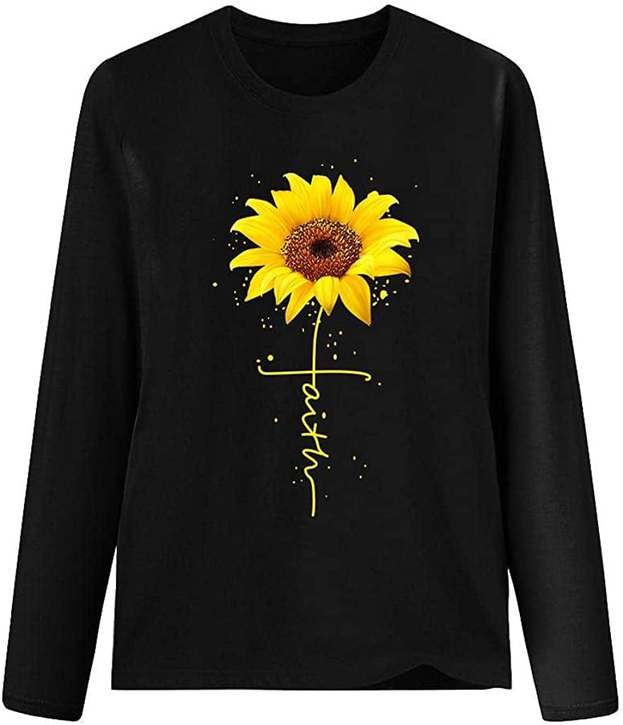 Long Sleeve Casual Shirts for Women Fall Graphic with Saying My Blood Type Is Dr Pepper Casual Crewneck Tshirts Tops