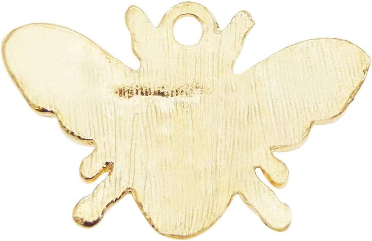 Lot of (X24) Gold Black Colorful Enamel Oil Drip Honeybee Craft Cute Bee Charms 1 by 0.7 Inch Pendants Earrings Bracelets Making Jewelry Findings 26X17Mm