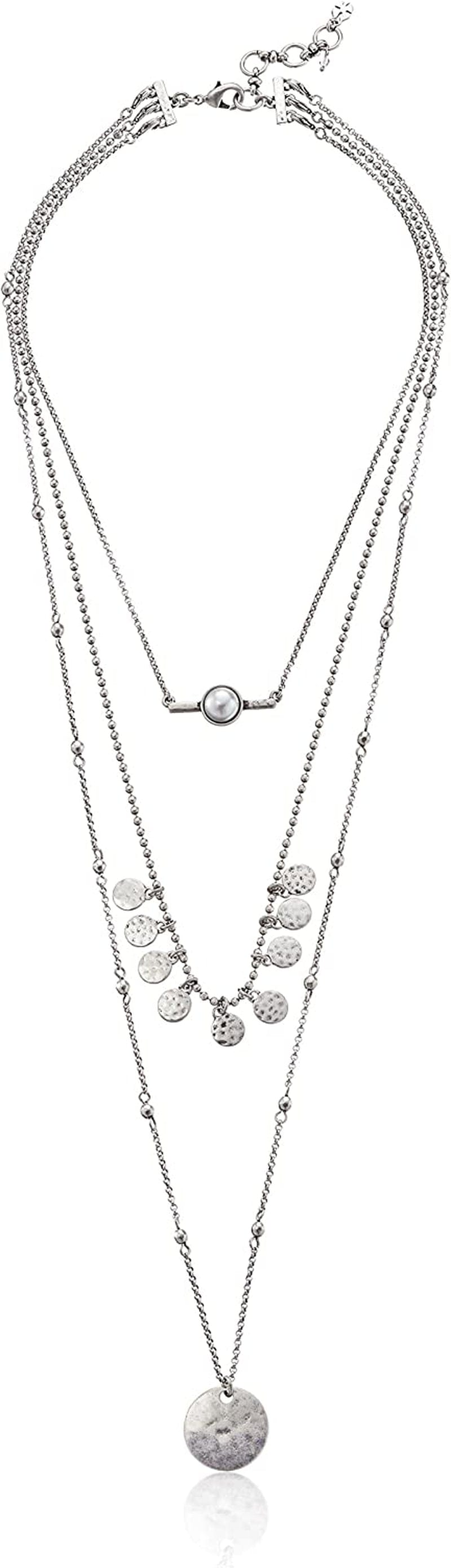 Lucky Layer Pearl Necklace Silver / One Size