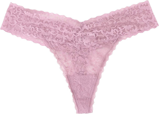 Luna & Sun Women Lace Underwear Soft Sexy Thongs Lilac (1pc) / Large