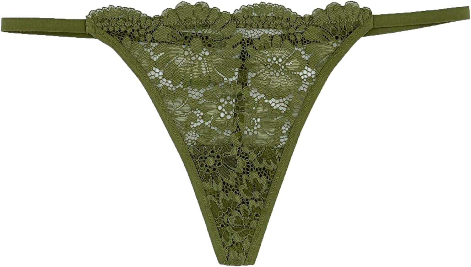 Luna & Sun Women Sexy Cheeky Lace G-Strings Thongs T Back Panties Underwear Avocado (1pc) / Medium