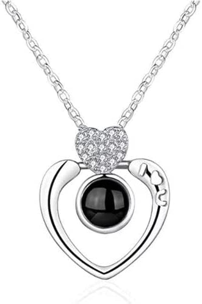 Luxurious Planet Collarbone Necklace Ladies Personalized Diamond Dark Moon Pendants Necklace Sparkly Pendant Jewelry, Silver dd4 / one.
