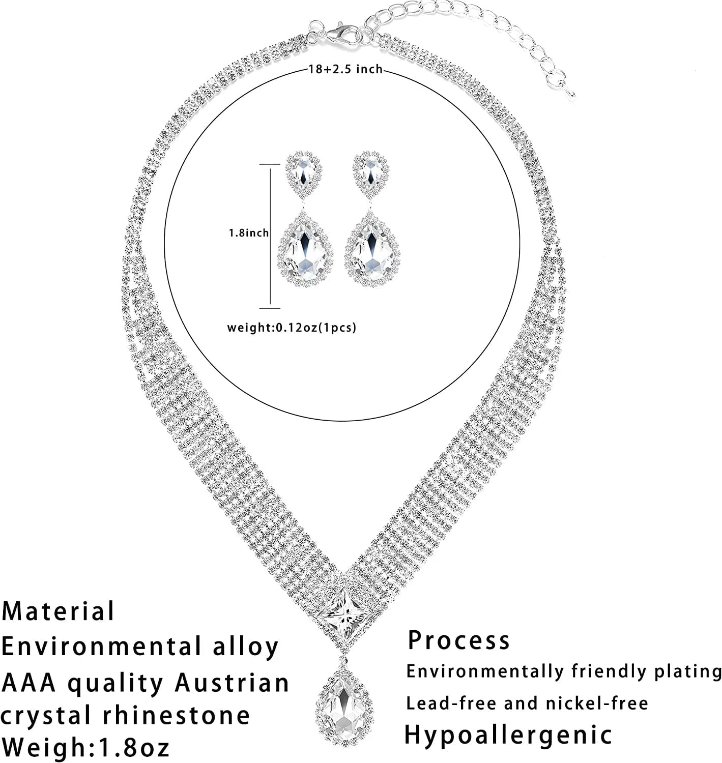 M MIRACULOUS GARDEN 3/4 Pieces Women Jewelry Set Rhinestone Tiara Crown Necklace Bangle Bracelet Crystal Teardrop Dangle Earrings and Rhinestone Handbag for Wedding Party