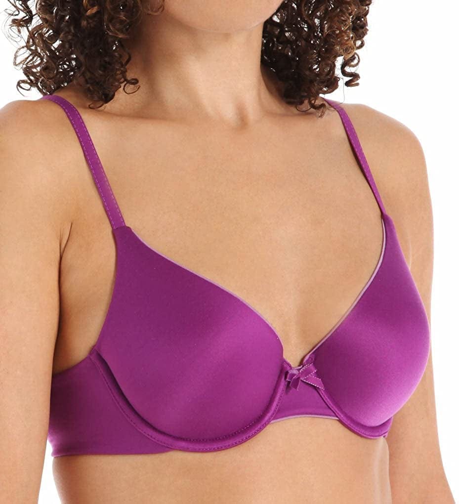 Maidenform Comfort Devotion Demi T-Shirt Bra, Velvety Full-Coverage Bra, Comfortable Bra with Convertible Straps for Everyday Berry Bomb W/La La Lavender / 38B