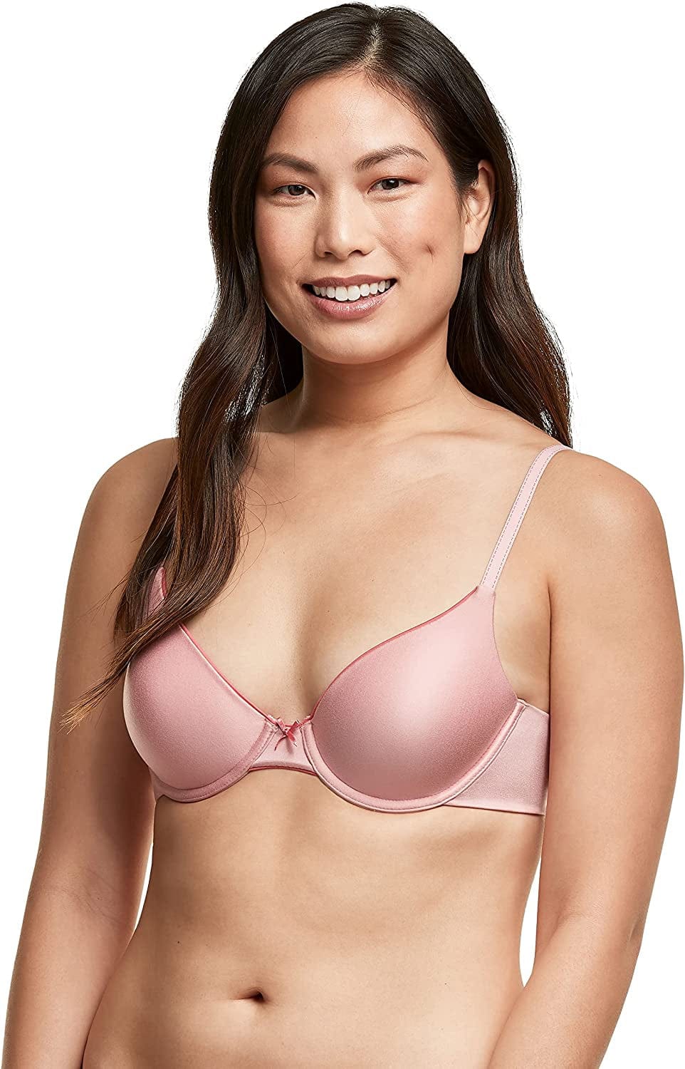 Maidenform Comfort Devotion Demi T-Shirt Bra, Velvety Full-Coverage Bra, Comfortable Bra with Convertible Straps for Everyday Pink Bouquet W/ Pink Begonia / 36C
