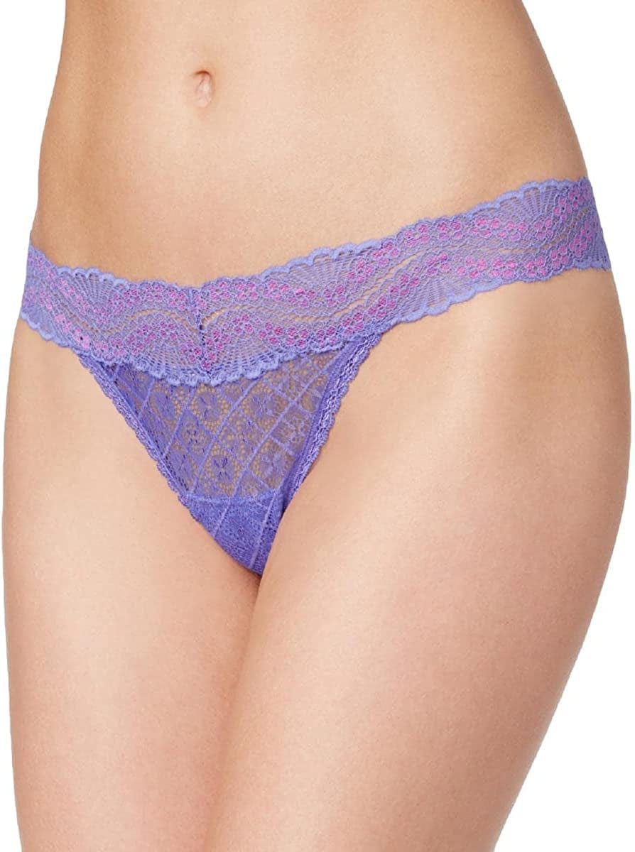 Maidenform Women'S All Lace Thong Panty Waterfall Purple/Fuchsia Feather Cross Dye / One Size