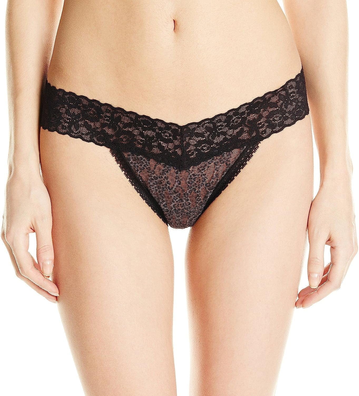 Maidenform Women'S All Lace Thong Panty Sexy Grey Animal Print / One Size