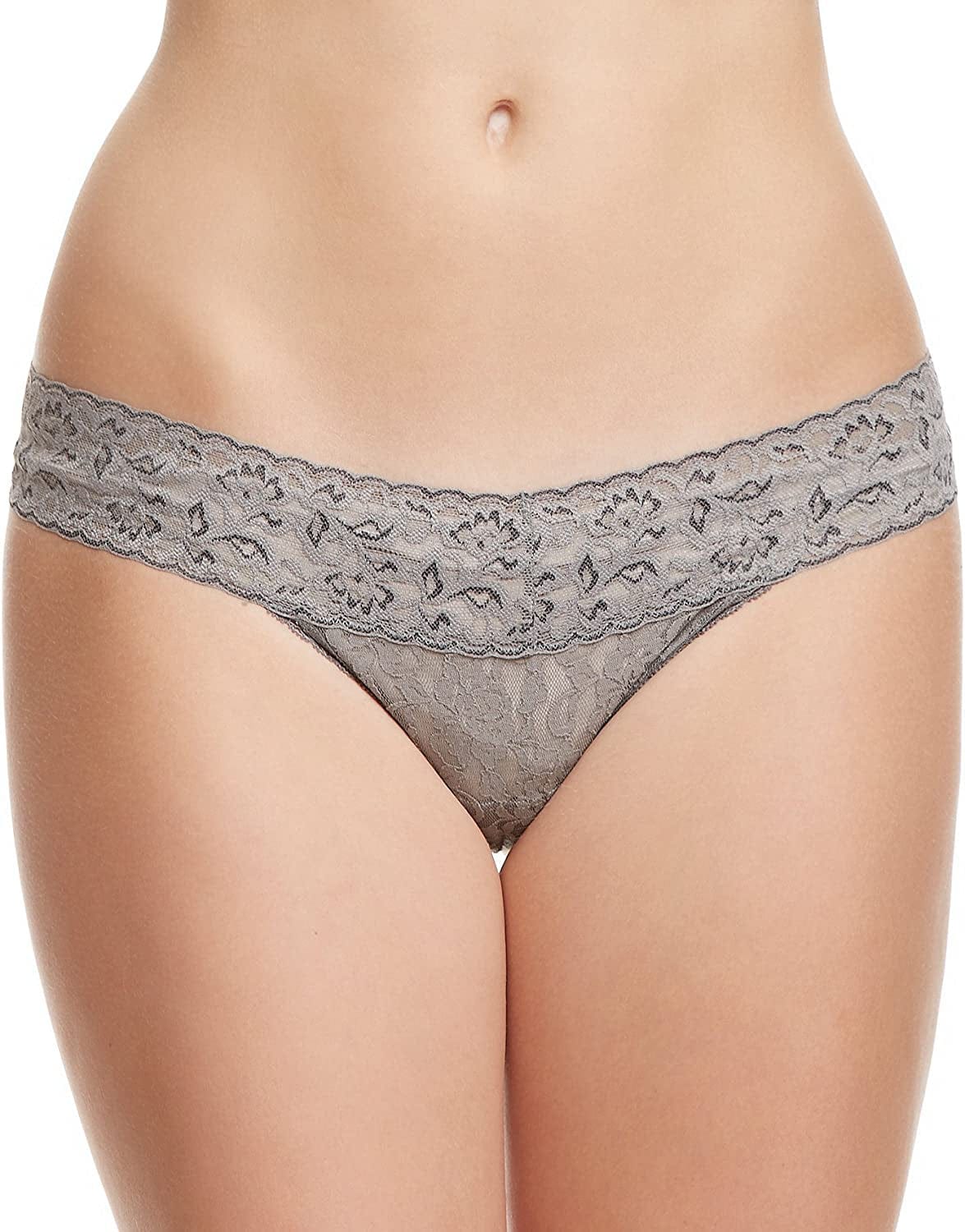 Maidenform Women'S All Lace Thong Panty Steel Grey/Black Cross Dye / One Size
