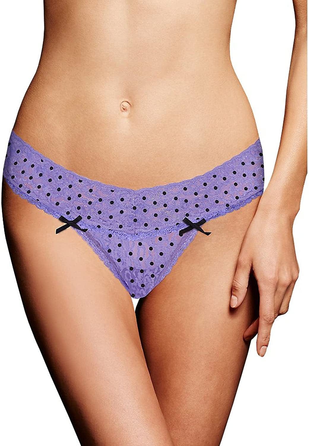 Maidenform Women'S All Lace Thong Panty Sweetened Lilac Dot / One Size