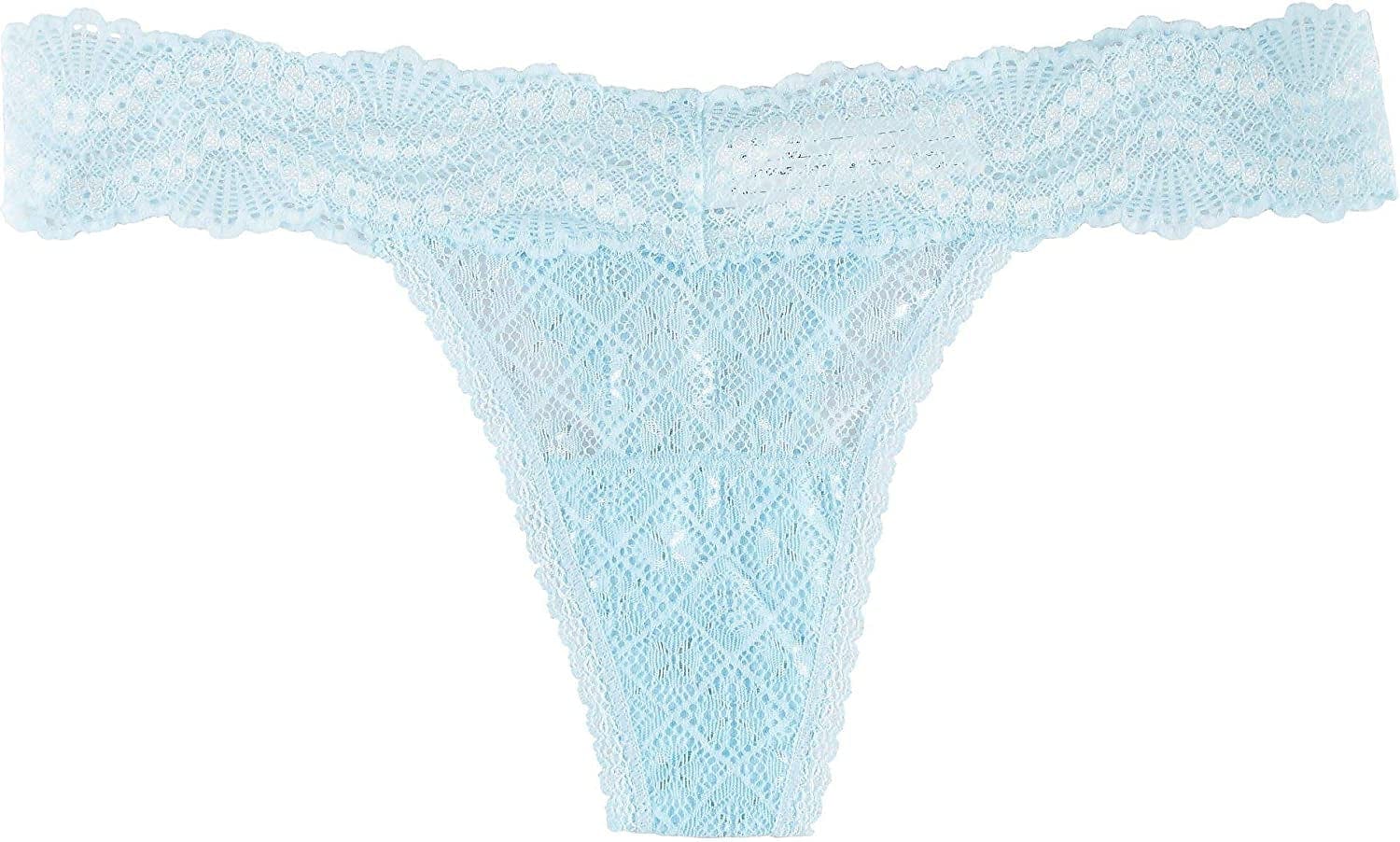 Maidenform Women'S All Lace Thong Panty Tinted Aqua/White Cross Dye / One Size
